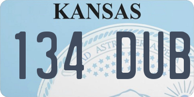 KS license plate 134DUB