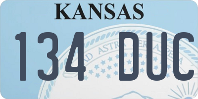 KS license plate 134DUC
