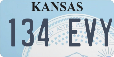 KS license plate 134EVY