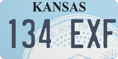 KS license plate 134EXF