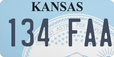 KS license plate 134FAA