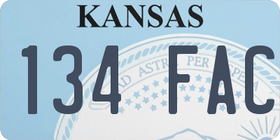 KS license plate 134FAC