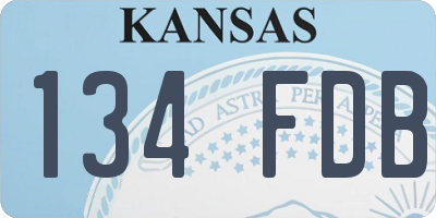 KS license plate 134FDB