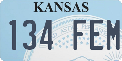 KS license plate 134FEM