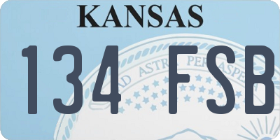KS license plate 134FSB