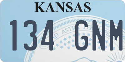 KS license plate 134GNM