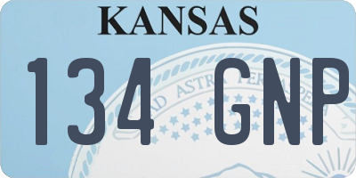 KS license plate 134GNP