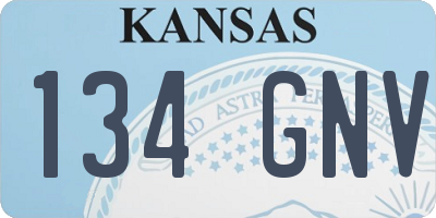 KS license plate 134GNV