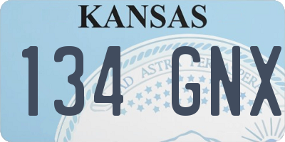 KS license plate 134GNX