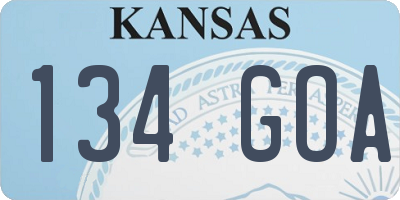 KS license plate 134GOA