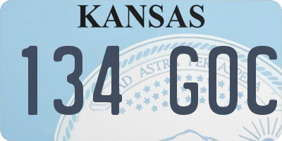KS license plate 134GOC