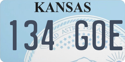 KS license plate 134GOE