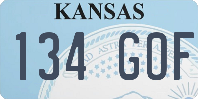 KS license plate 134GOF