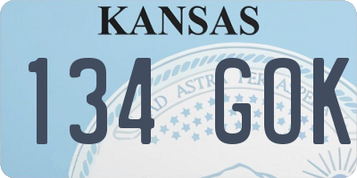 KS license plate 134GOK