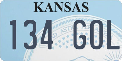 KS license plate 134GOL