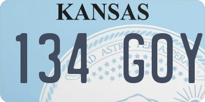 KS license plate 134GOY