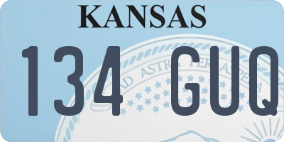 KS license plate 134GUQ