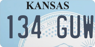 KS license plate 134GUW