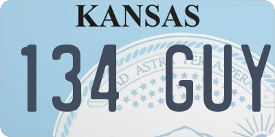 KS license plate 134GUY