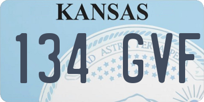 KS license plate 134GVF