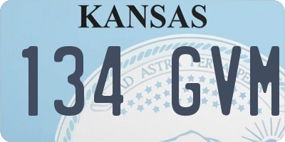KS license plate 134GVM