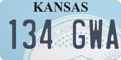 KS license plate 134GWA