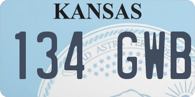 KS license plate 134GWB