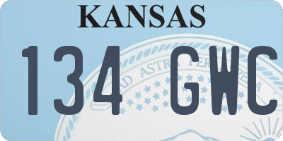 KS license plate 134GWC