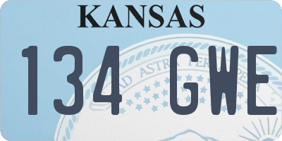 KS license plate 134GWE