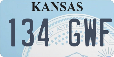 KS license plate 134GWF