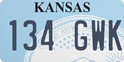 KS license plate 134GWK