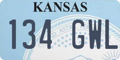 KS license plate 134GWL