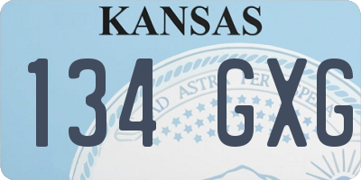 KS license plate 134GXG