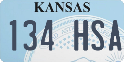 KS license plate 134HSA