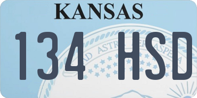 KS license plate 134HSD