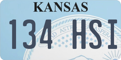 KS license plate 134HSI
