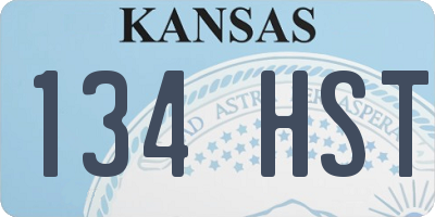 KS license plate 134HST