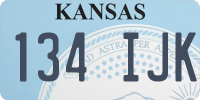 KS license plate 134IJK
