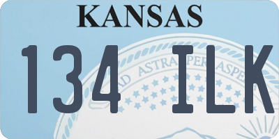 KS license plate 134ILK