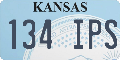 KS license plate 134IPS