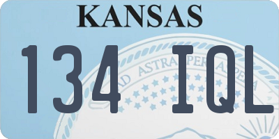 KS license plate 134IQL