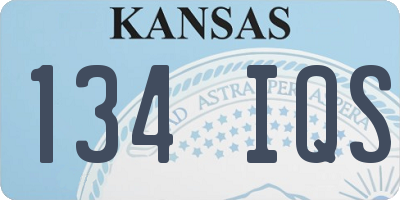 KS license plate 134IQS