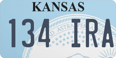 KS license plate 134IRA