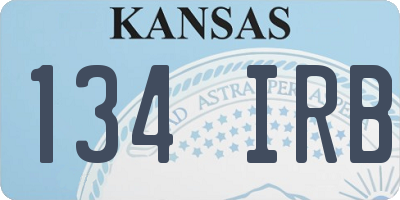 KS license plate 134IRB