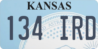 KS license plate 134IRD