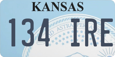KS license plate 134IRE