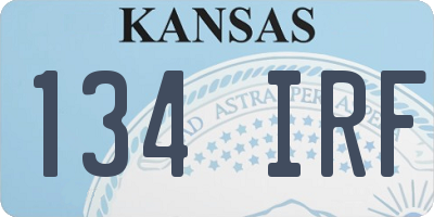 KS license plate 134IRF