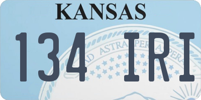 KS license plate 134IRI
