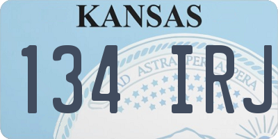 KS license plate 134IRJ