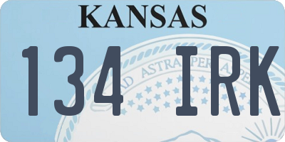 KS license plate 134IRK